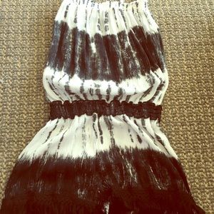 White and black romper